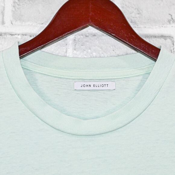 JOHN ELLIOTT Men's Long Sleeve Crew Pullover Shirt Light Blue Size 3 - Picture 2 of 7